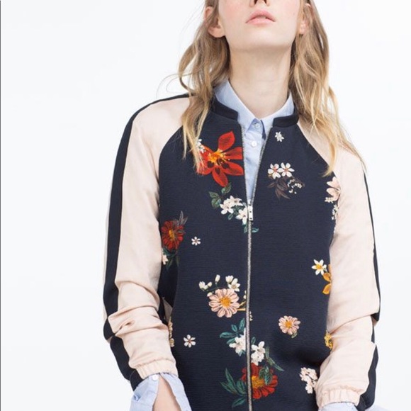 Zara floral bomber jacket - Picture 1 of 4